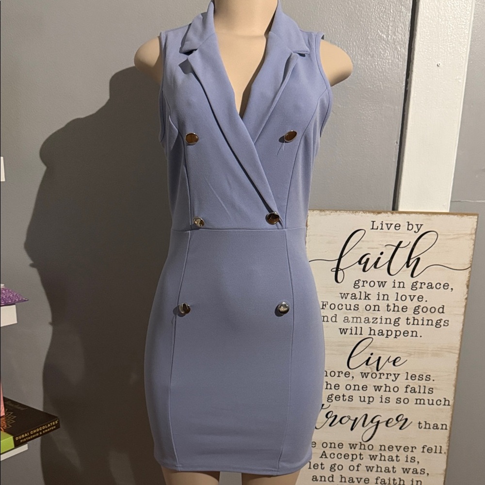 Sleeveless Blue Dress